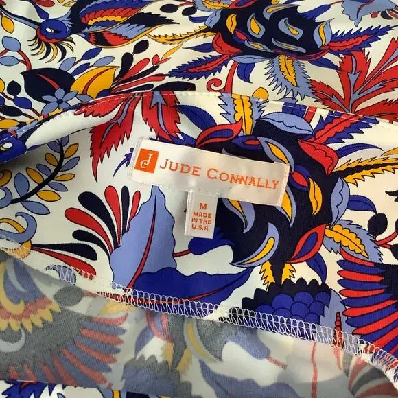 Jude Connally Beth Multicolor Hummingbird Print Shift Dress Medium - Picture 4 of 5